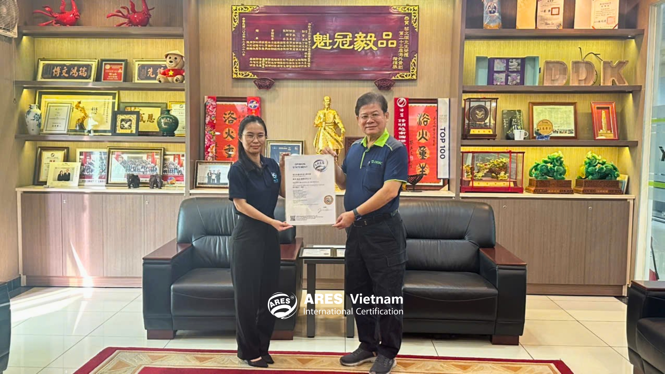 越南亞瑞仕向 Pro Active Global 公司颁发 ISO 14064-1:2018 认证证书