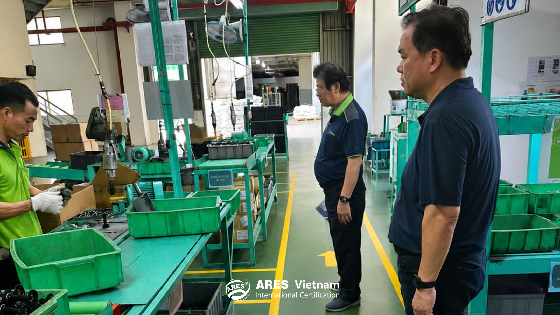 Chuyên gia thực hiện đánh giá môi trường lao động thực tế của công nhân