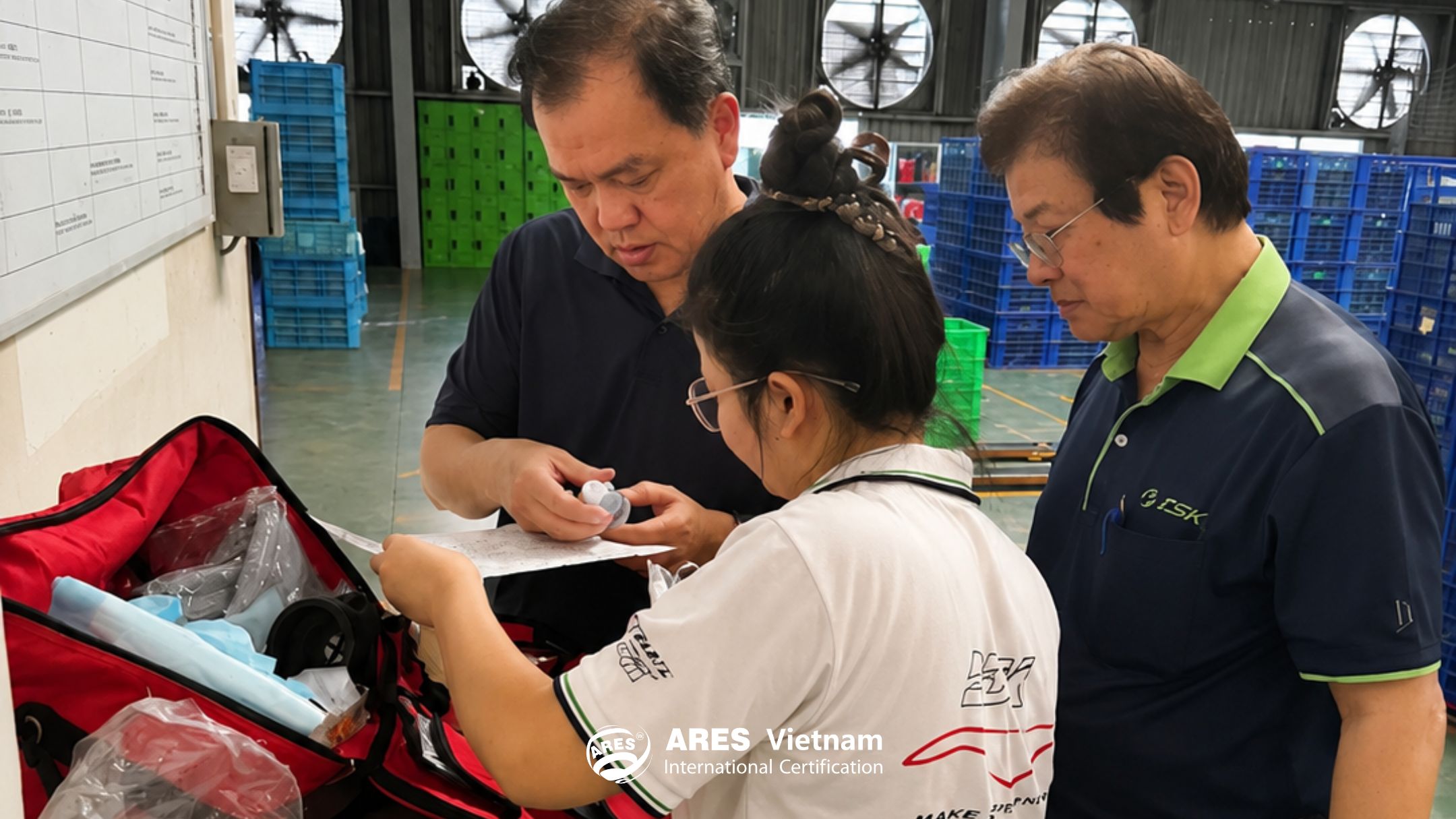 Chuyên gia kiểm tra các trang thiết bị tại doanh nghiệp